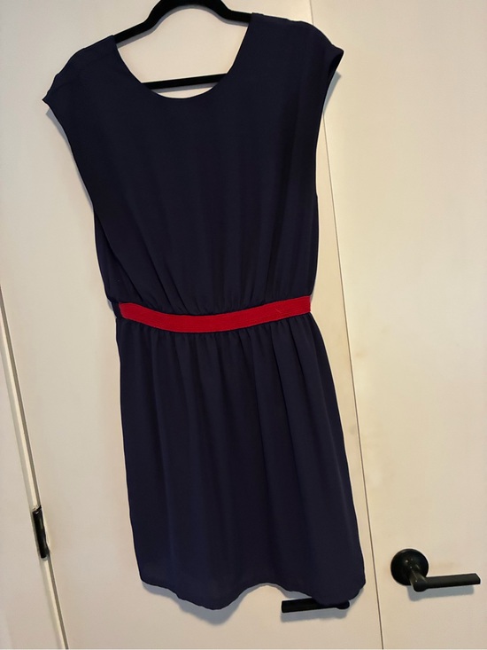 C Dresses & Skirts - C Navy Mini Dress with Red Waistband